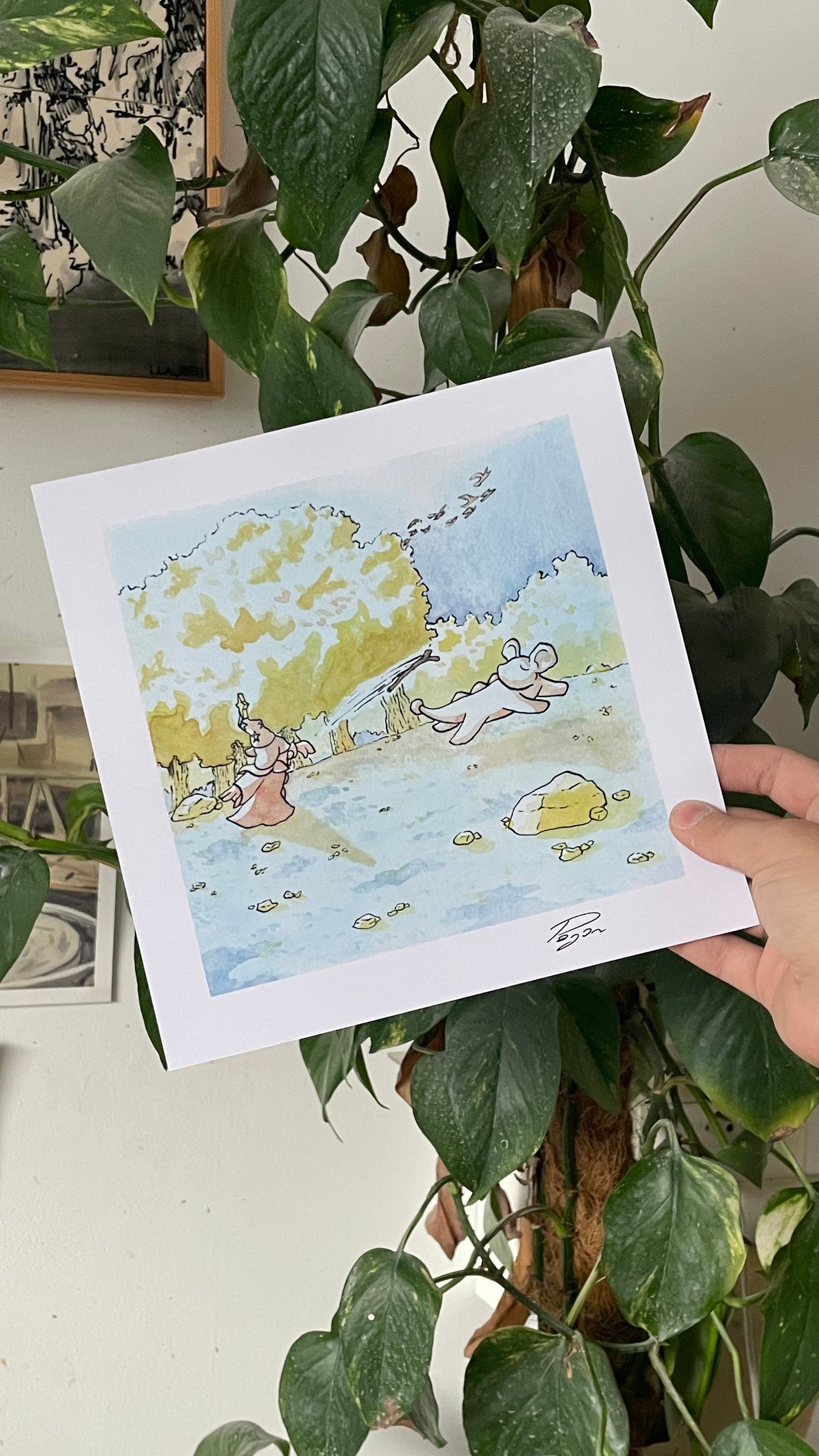Print 21x21 - Merlin et pot-kemon