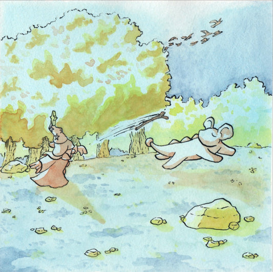 Print 17x17 - Merlin et pot-kemon