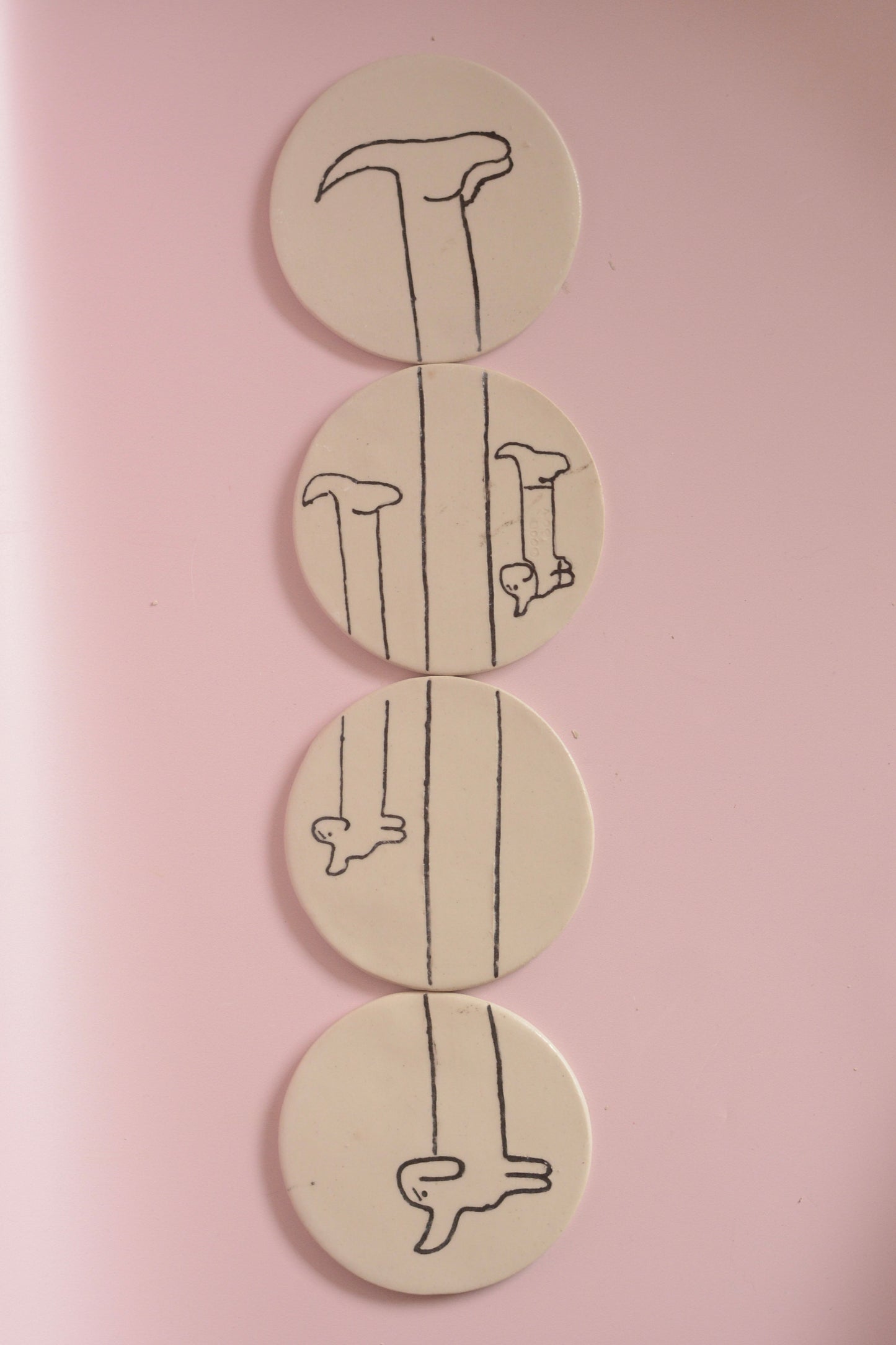 Set de 4 dessous de verre teckel